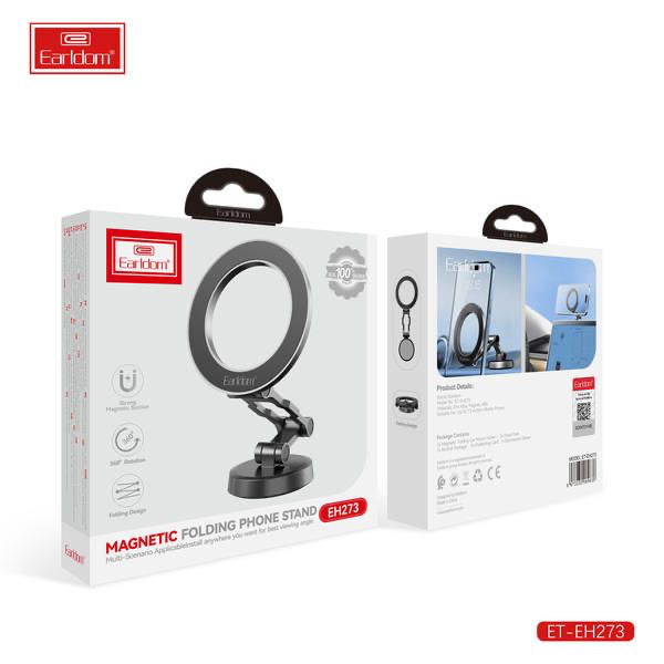 Earldom ET-EH273 Magnetic Folding Phone Stand – 360° Adjustable Desk Mount