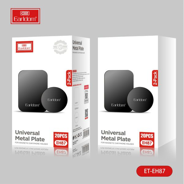 Earldom ET-EH87 Universal Metal Plate 20PCS (2-Pack) – For Magnetic Car Phone Holder