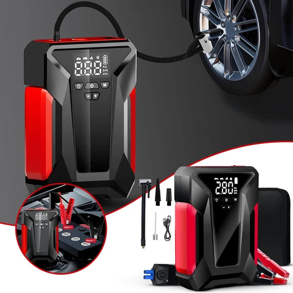 Multi-Functional Car Jump Starter with air compressor 39800mAh 8L - Saif Al Najmi Kw
