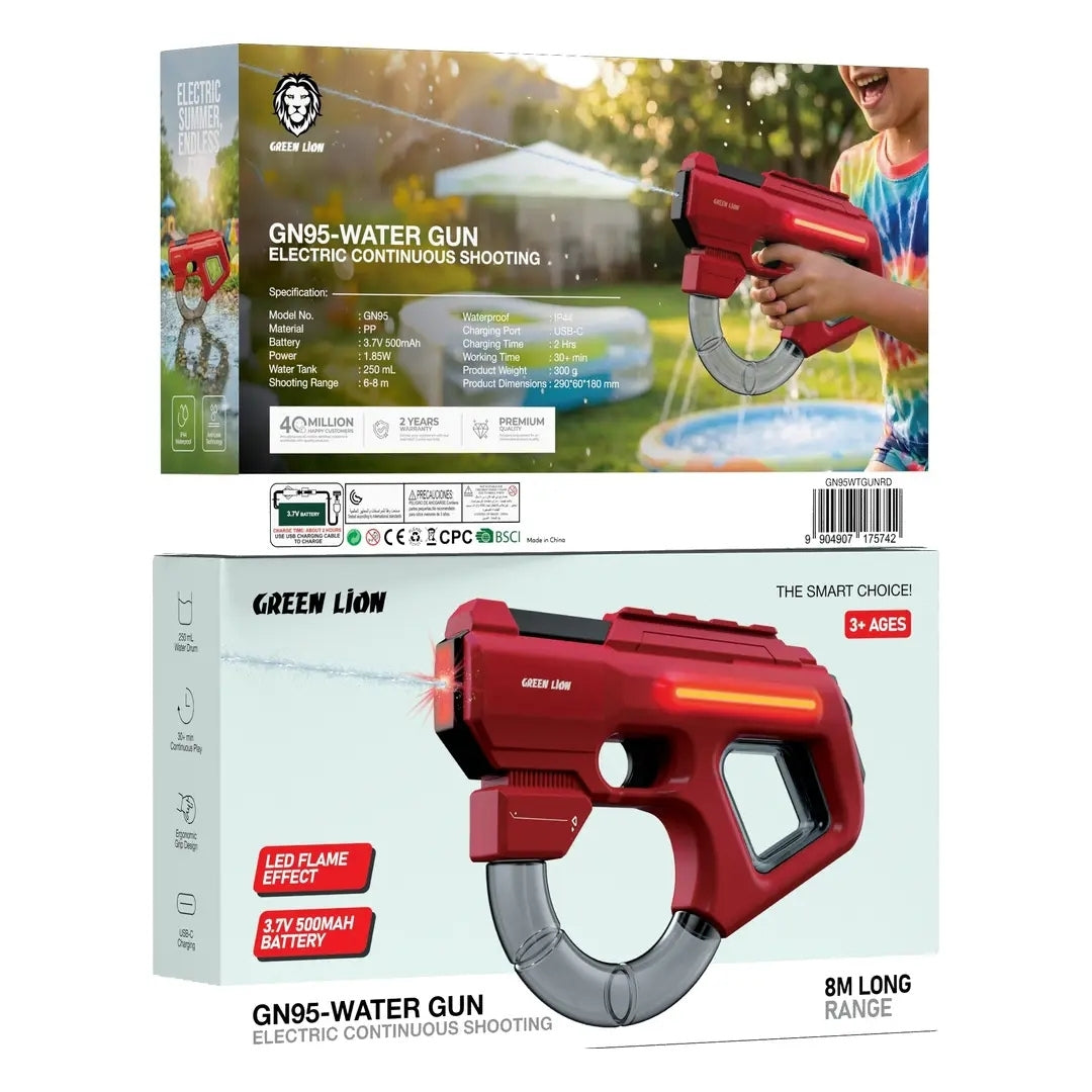 Green Lion GN95 Electric Water Gun with Continuous Shooting & LED Flame Effect