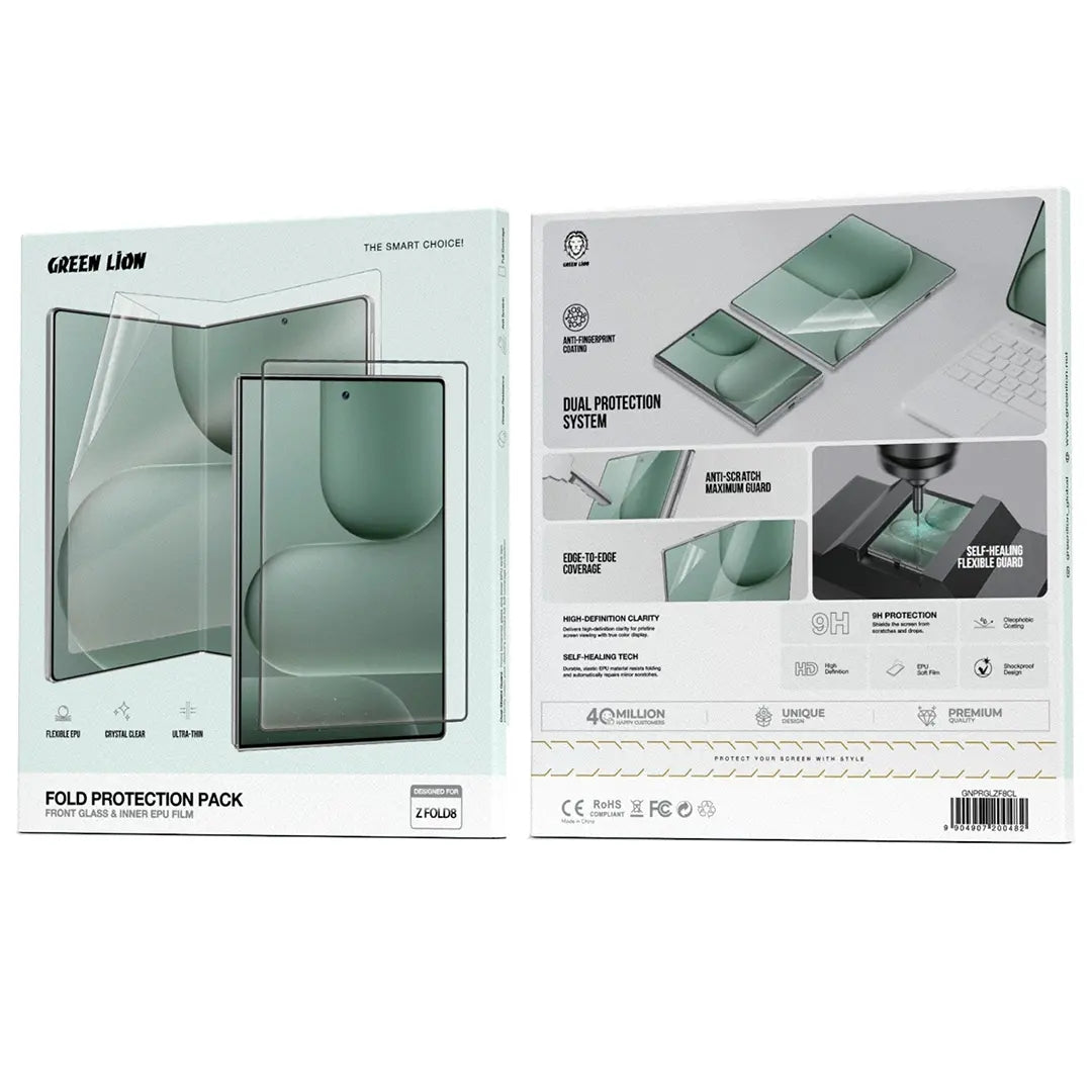 Green Lion Fold Protection Pack for Samsung Galaxy Z Fold 8 – Clear