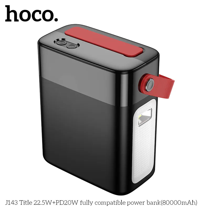 HOCO J143 80000mAh Power Station – 22.5W Fast Charging Power Bank with Desk Lamp & Display - Saif Al Najmi Kw