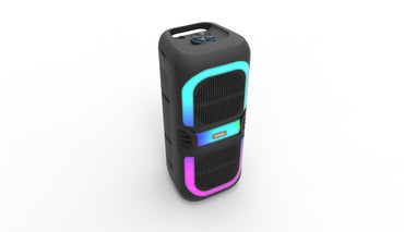 Lixin MS-2039BT Dual 8” Portable Wireless Speaker with Dazzling RGB Lights