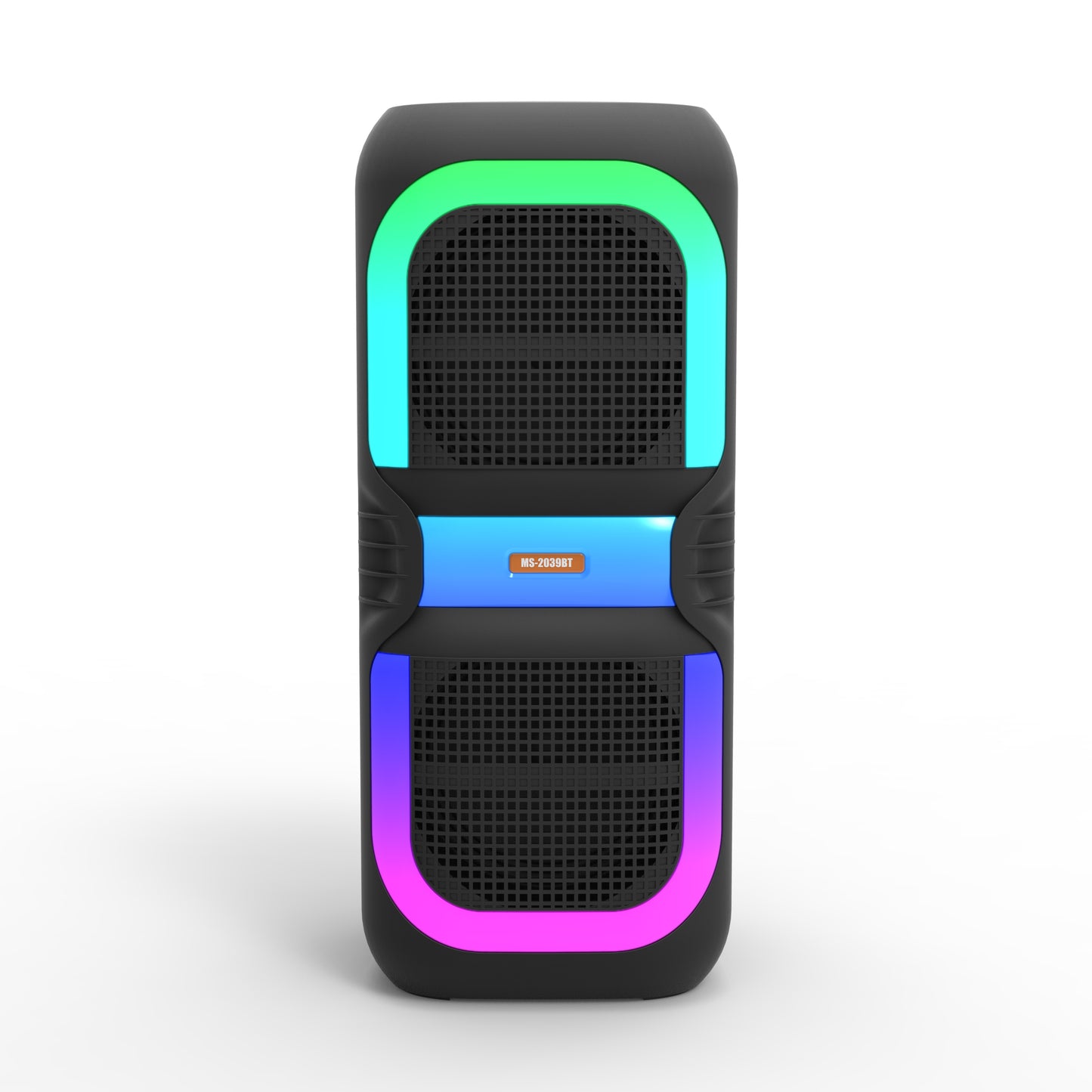 Lixin MS-2039BT Dual 8” Portable Wireless Speaker with Dazzling RGB Lights