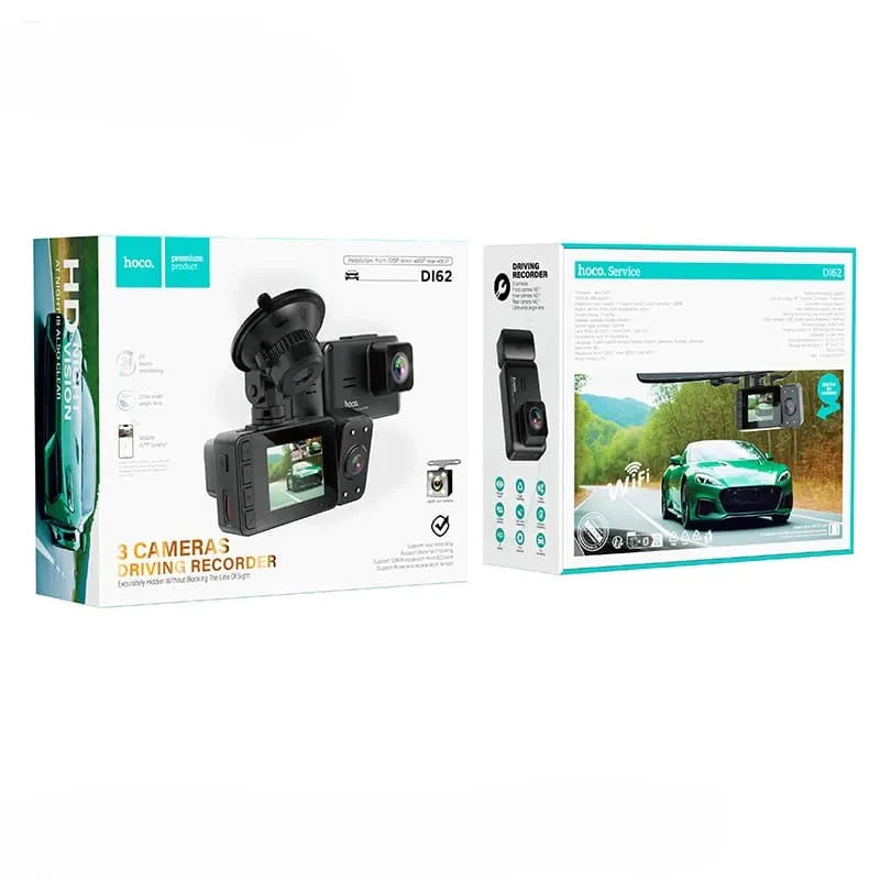 Hoco DI62 Car Driving Recorder – 150mAh | 4" Inch | 1080 Full HD | WiFi – Black