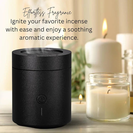 Portable Rechargeable Electronic Incense Burner – Bukhoor & Resin Compatible for Car & Office