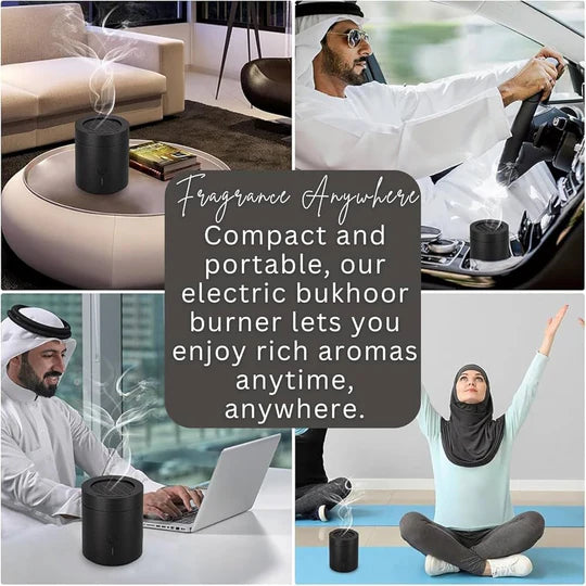 Portable Rechargeable Electronic Incense Burner – Bukhoor & Resin Compatible for Car & Office
