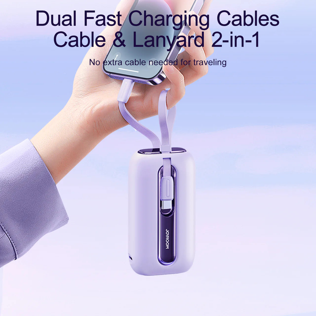 Joyroom JR-L012 10000mAh Mini Power Bank with Dual Cables – 22.5W Fast Charging
