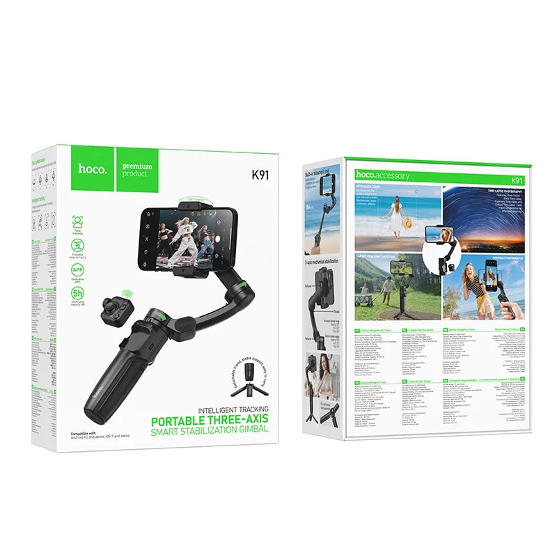 Hoco K91 3-Axis Smartphone Gimbal Stabilizer with Bluetooth Remote Control
