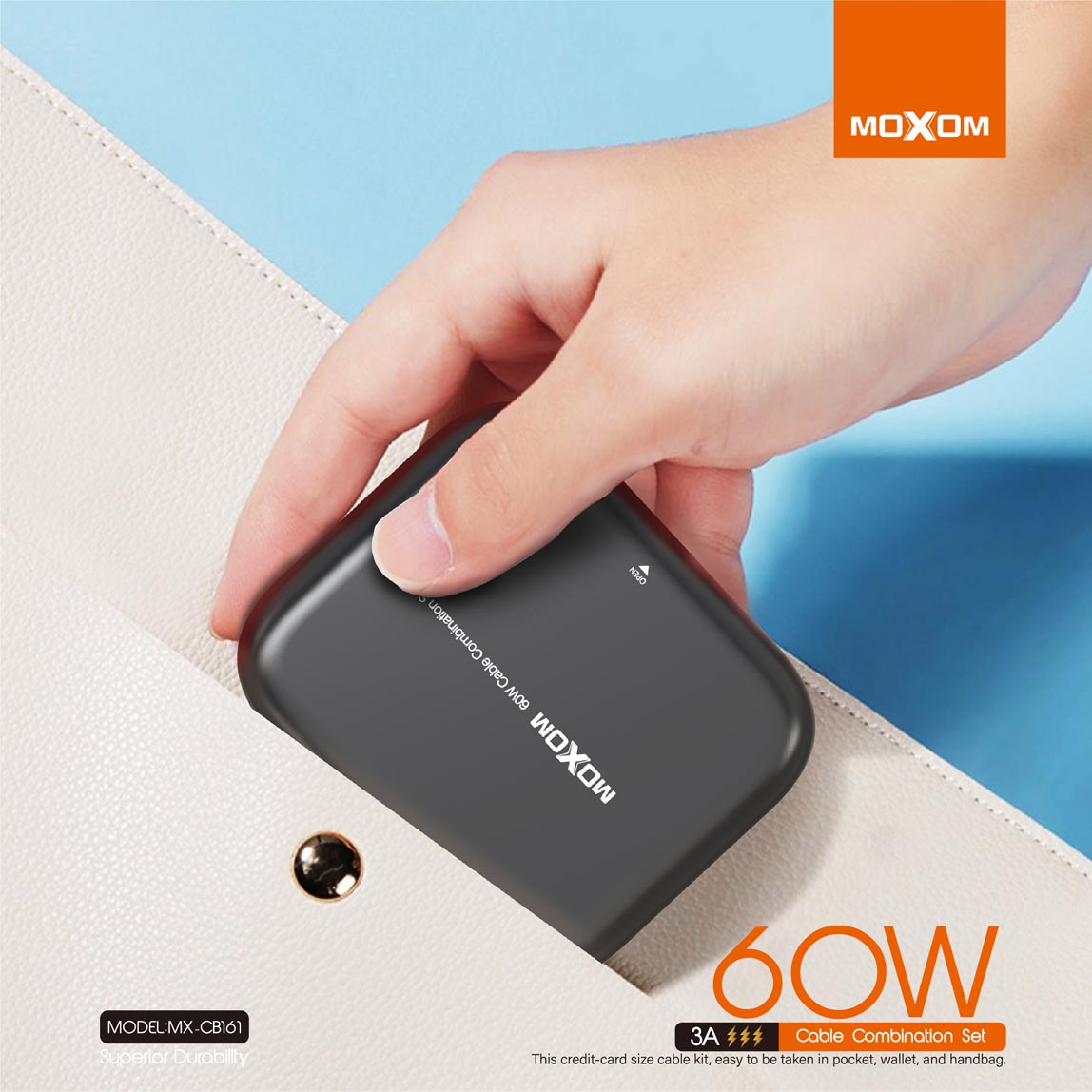 Moxom MX-CB161 Superior Durability Cable Multiple 3A 60W PD Type C Micro Iphone USB Combination Set Adapter CB161 - Saif Al Najmi Kw