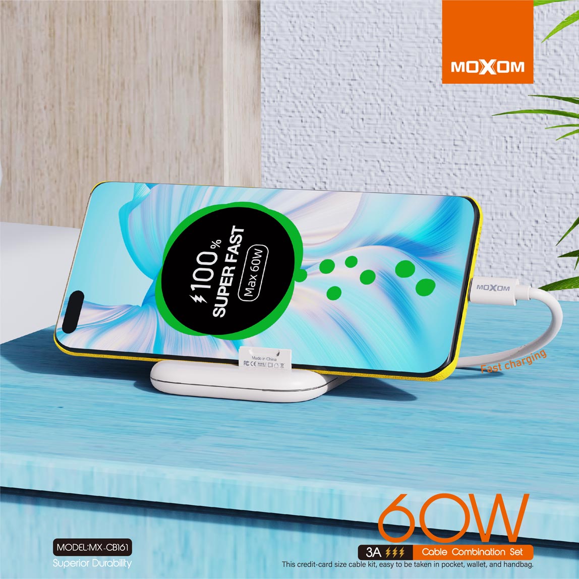 Moxom MX-CB161 Superior Durability Cable Multiple 3A 60W PD Type C Micro Iphone USB Combination Set Adapter CB161 - Saif Al Najmi Kw