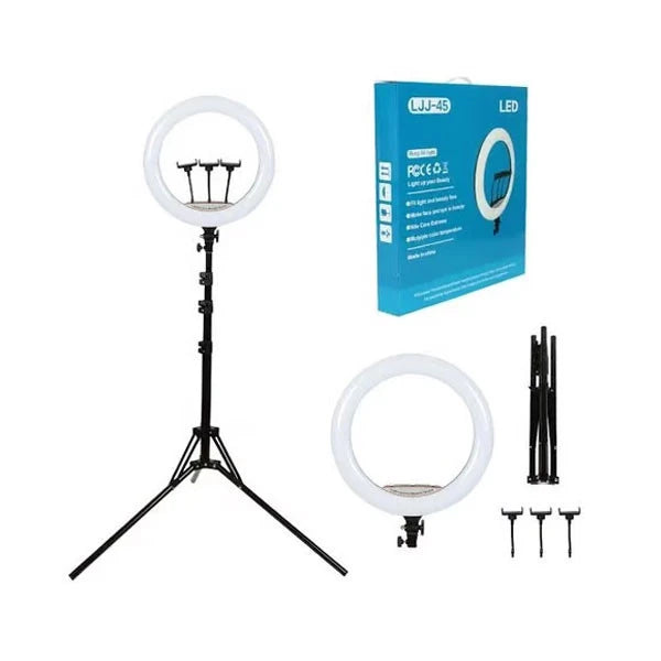 LED Ring Light LJJ-56 - Multicolor, Dimmable, with 3 Smart Phone Holders & Remote Control - Saif Al Najmi Kw
