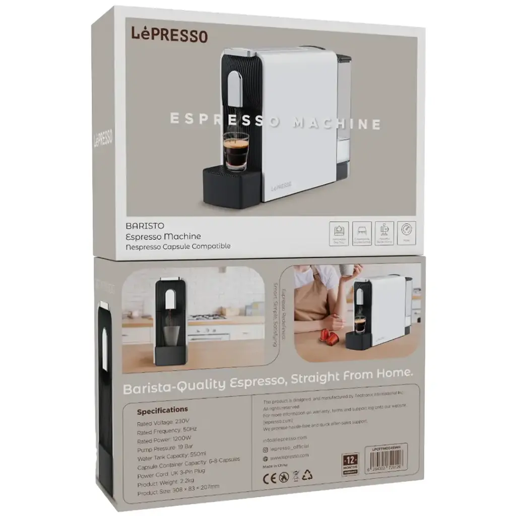 Lepresso Baristo Espresso Machine Nespresso Capsule Compatible