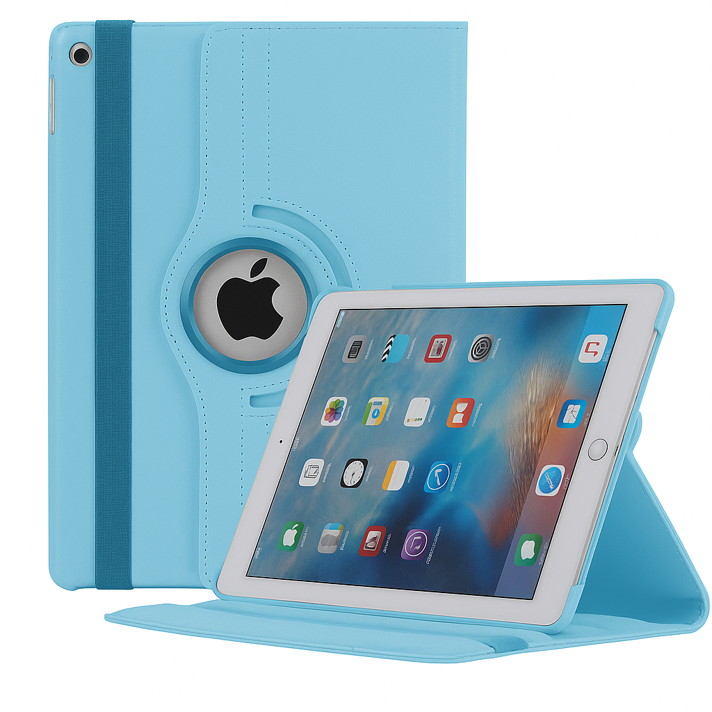 Apple iPad Rotating Book Cover Case – 360° Multi-Angle Stand (Multiple Models & Colors)