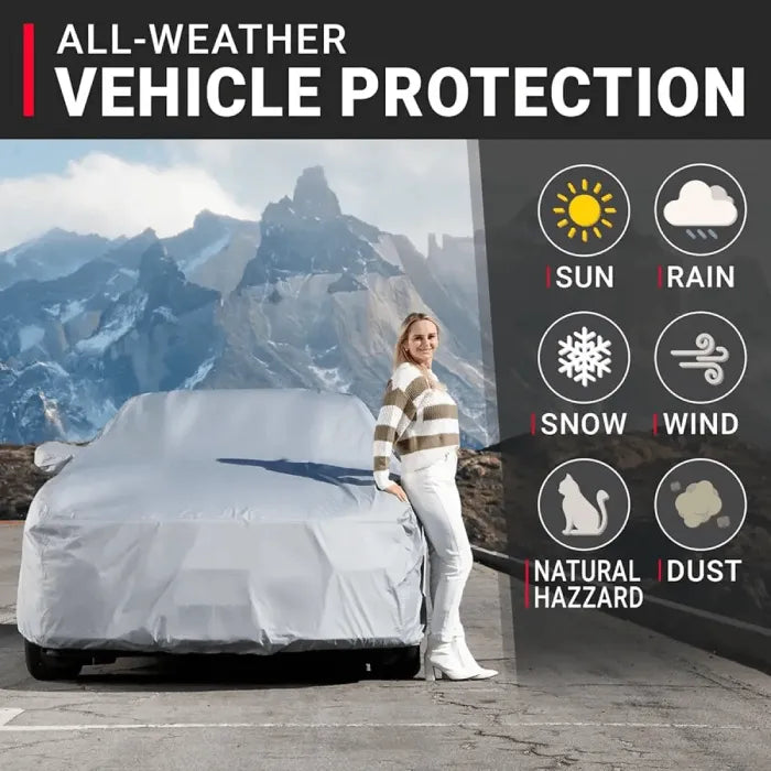 Green Lion Auto Car Cover Universal Fit – GNAUCRCVRBK Black