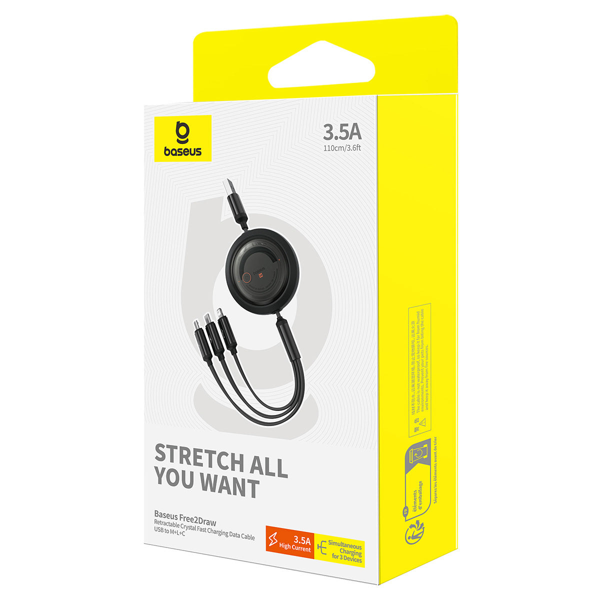 Baseus Free2Draw USB to M+L+C 100W Cable - Saif Al Najmi Kw