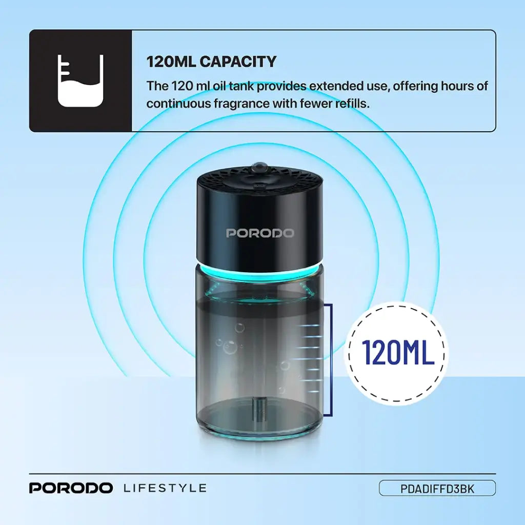 Porodo Valencia Smart Aroma Diffuser - Black PDADIFFD3BK