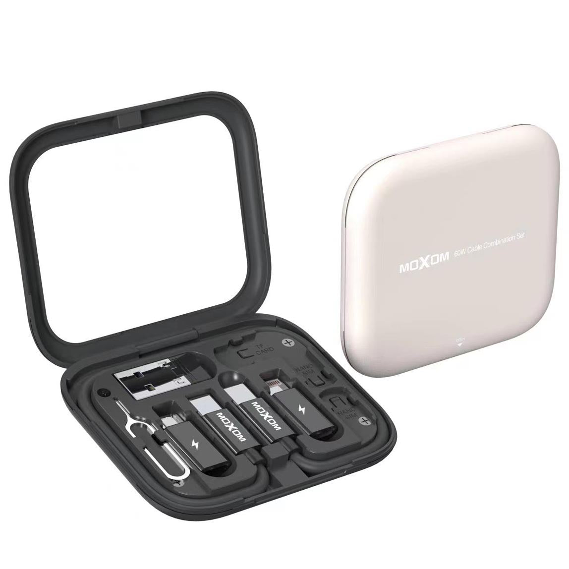 Moxom MX-CB161 Superior Durability Cable Multiple 3A 60W PD Type C Micro Iphone USB Combination Set Adapter CB161 - Saif Al Najmi Kw