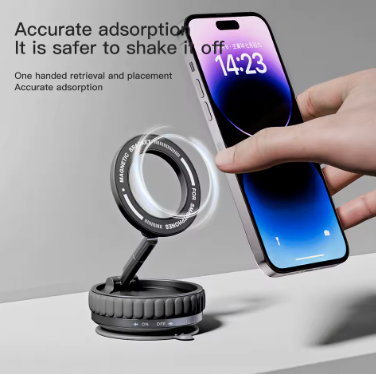 K11 Magnetic Suction Phone Holder – Vacuum Mount for Car, Gym & Kitchen