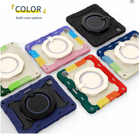 Heavy-Duty Shockproof ipad Case with 360° Rotating Kickstand & Hand Strap –Samsung Models
