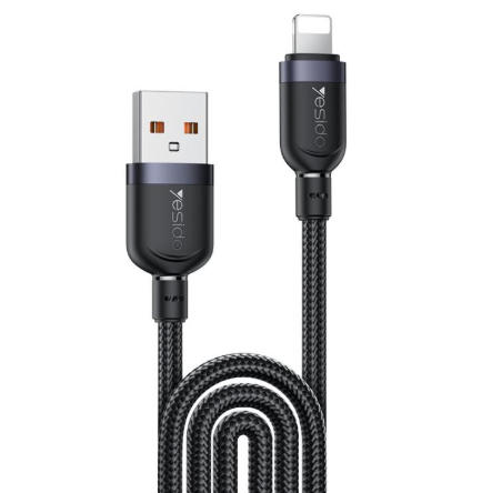 Yesido CA134L USB to 8-Pin Charging Data Cable – 3M, 12W (Black)