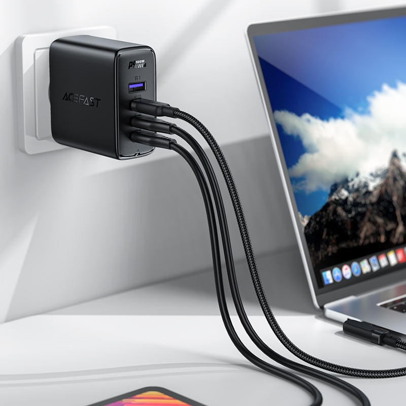 Compact AceFast GaN Wall Charger for laptops, phones, and tablets