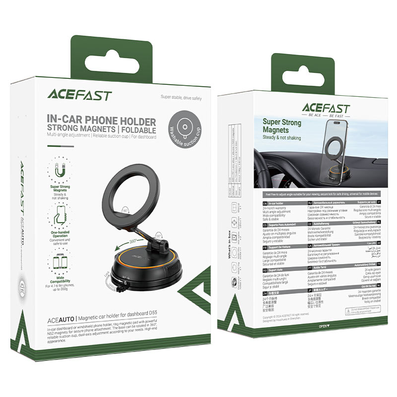 Acefast D55 Magnetic Car Mount Phone Holder – Secure & Adjustable