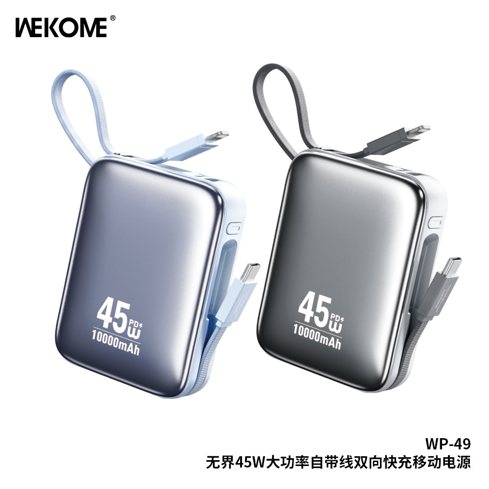 WEKOME WP-49 10000mAh Power Bank – 45W Fast Charging with 4 Output Ports