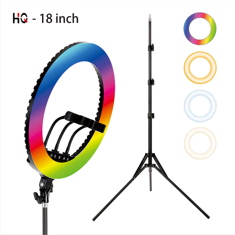 HQ-18 Professional 18" LED Ring Light with Stand – Selfie & Live Streaming Kit