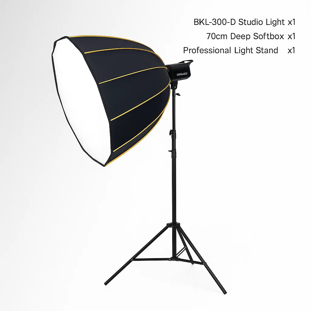 مجموعة فلاش BKL-300-D - صندوق إضاءة عميق 70 سم + حامل إضاءة احترافي