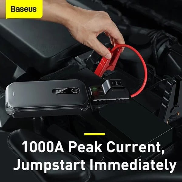 Baseus Super Energy Pro 12000mAh Car Starter & Power Bank - 1000A, USB, Black - C00245800U03 - Z1 - Saif Al Najmi KwCar Jump StarterBaseusSaif Al Najmi KwC00245800U03Baseus 12000mAh Car Jump Starter Power Bank with USB Ports and LED Flashlight