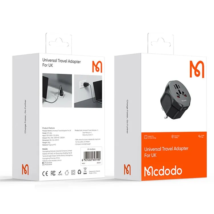 MCDODO CP-454 Universal Travel Adapter for UK - Saif Al Najmi Kw