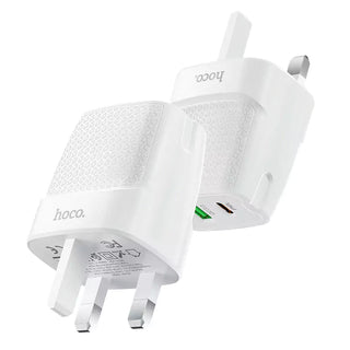 C85B Bright dual port PD20W+QC3.0 charger(UK) - White - Saif Al Najmi KwChargersHocoSaif Al Najmi KwHOCO C85B129675C85B Bright dual port PD20W+QC3.0 charger(UK) - White - Saif Al Najmi Kw