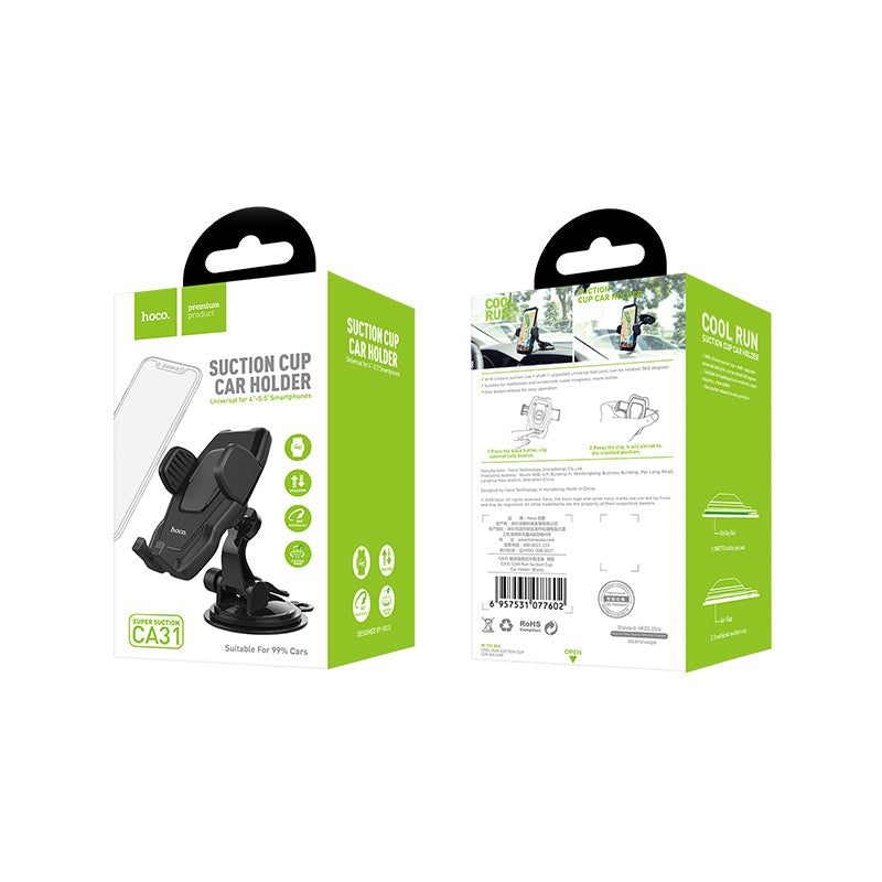 HOCO CA31 Cool Run Car Holder – Suction Mount Phone Stand