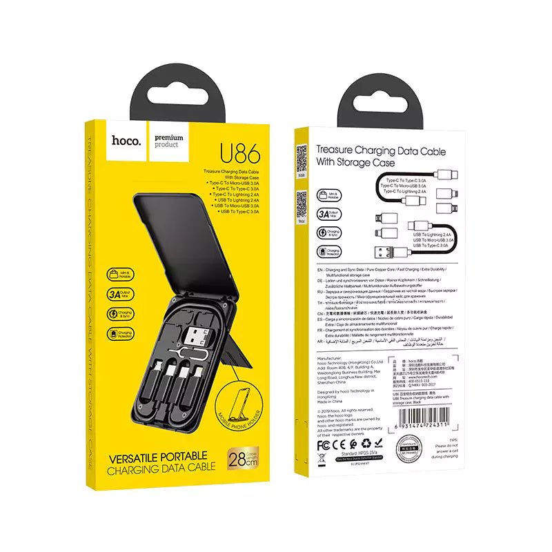 Cable 6 - in - 1 “U86 Treasure” charging data sync with storage case - Saif Al Najmi KwMobile KitHocoSaif Al Najmi KwHOCO U86129379Cable 6 - in - 1 “U86 Treasure” charging data sync with storage case - Saif Al Najmi Kw