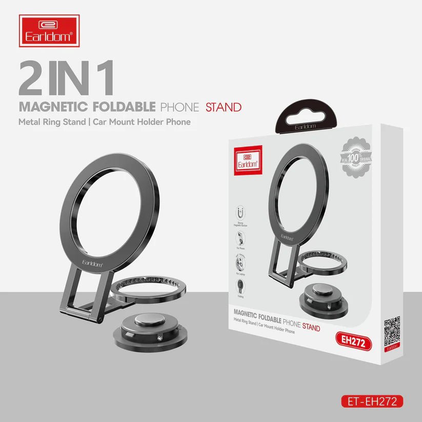 Earldom 2 - in - 1 Magnetic Foldable Metal Ring Phone Stand EH - 272 - Saif Al Najmi KwMagnetic Phone Ring GripEarldomSaif Al Najmi KwEarldom 2 - in - 1 Magnetic Foldable Metal Ring Phone Stand EH - 272 - Saif Al Najmi Kw