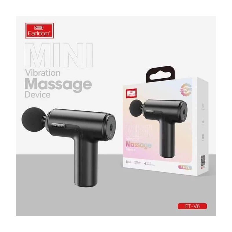 Earldom ET - V6 Mini Vibration Massage Gun - 1200mAh - Black - Saif Al Najmi KwMassage gunEarldomSaif Al Najmi KwET-V6Earldom ET - V6 Mini Vibration Massage Gun - 1200mAh - Black - Saif Al Najmi Kw