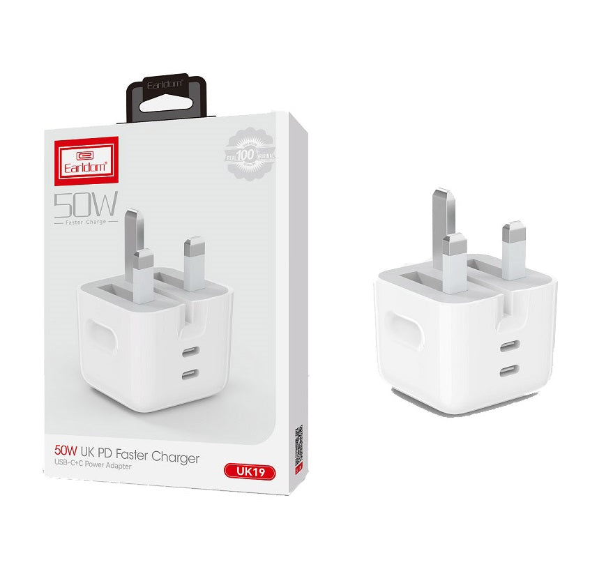 Earldom ES-UK19 PD 50W Fast Charging Adapter - Saif Al Najmi Kw