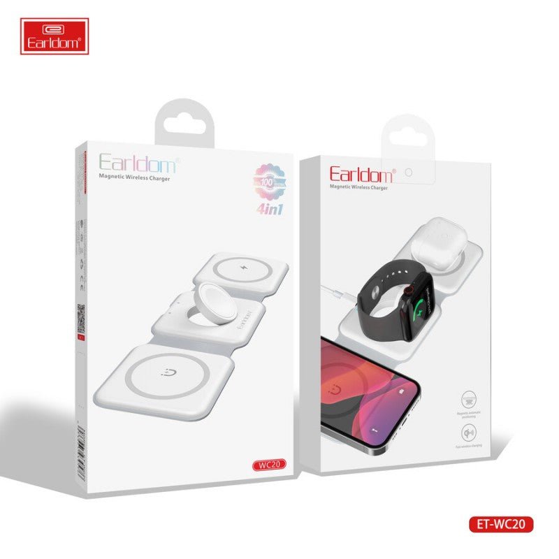 Earldom WC20 4 - in - 1 Magnetic Wireless Charger – Fast Charging Dock - Saif Al Najmi KwWireless ChargersEarldomSaif Al Najmi KwEarldom WC20 4 - in - 1 Magnetic Wireless Charger – Fast Charging Dock