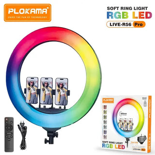 Plokama R56 Pro RGB Ring Light 22-Inch Soft LED