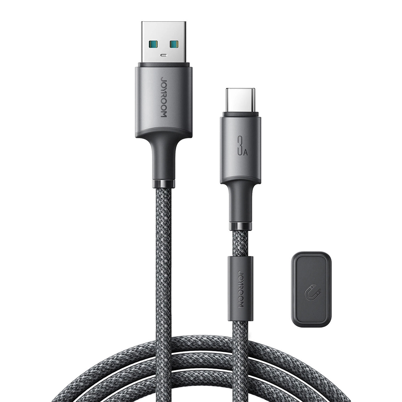 Joyroom S-A50 Unlimited Series 3A USB-A to USB-C Cable with Magnetic Organizer – 1.2m, Gray