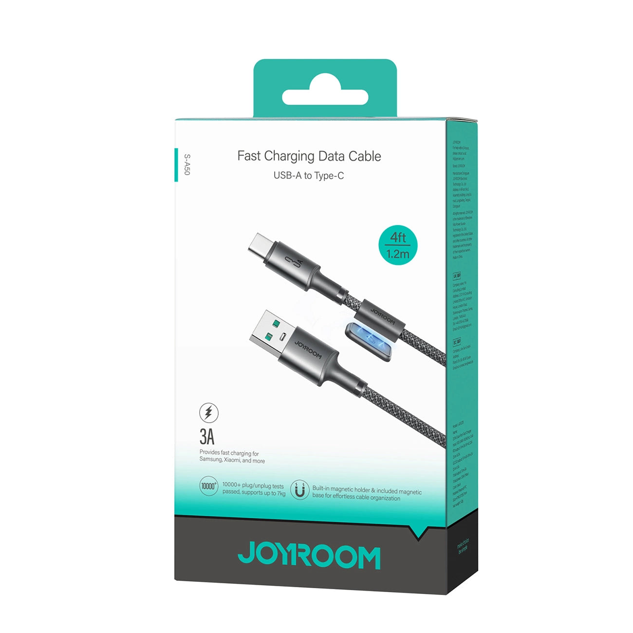Joyroom S-A50 Unlimited Series 3A USB-A to USB-C Cable with Magnetic Organizer – 1.2m, Gray