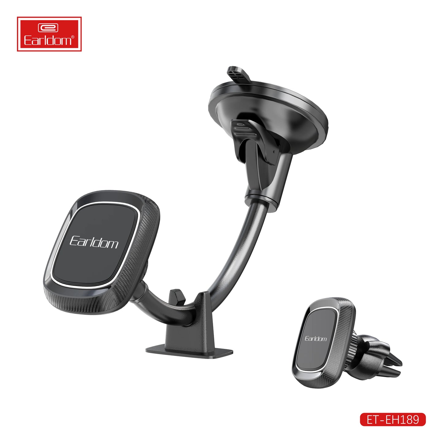 Earldom ET-EH189 2-in-1 Long Neck Phone Holder – Suction & Air Vent Mount