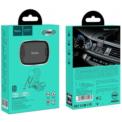 HOCO CA68 Double Air Outlet Magnetic Car Holder – Dual Vent Phone Mount