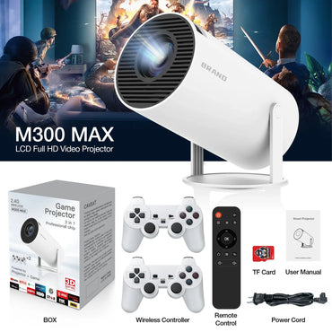 Mini Game Projector M300 – 4K/HD/3D Android Projector with WiFi 6 & Bluetooth 5.4