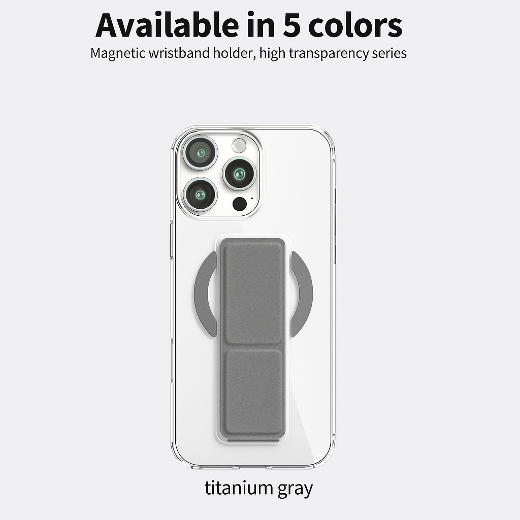 MagSafe Stand Case with Foldable Wristband Grip – Magnetic Wireless Charging Compatible