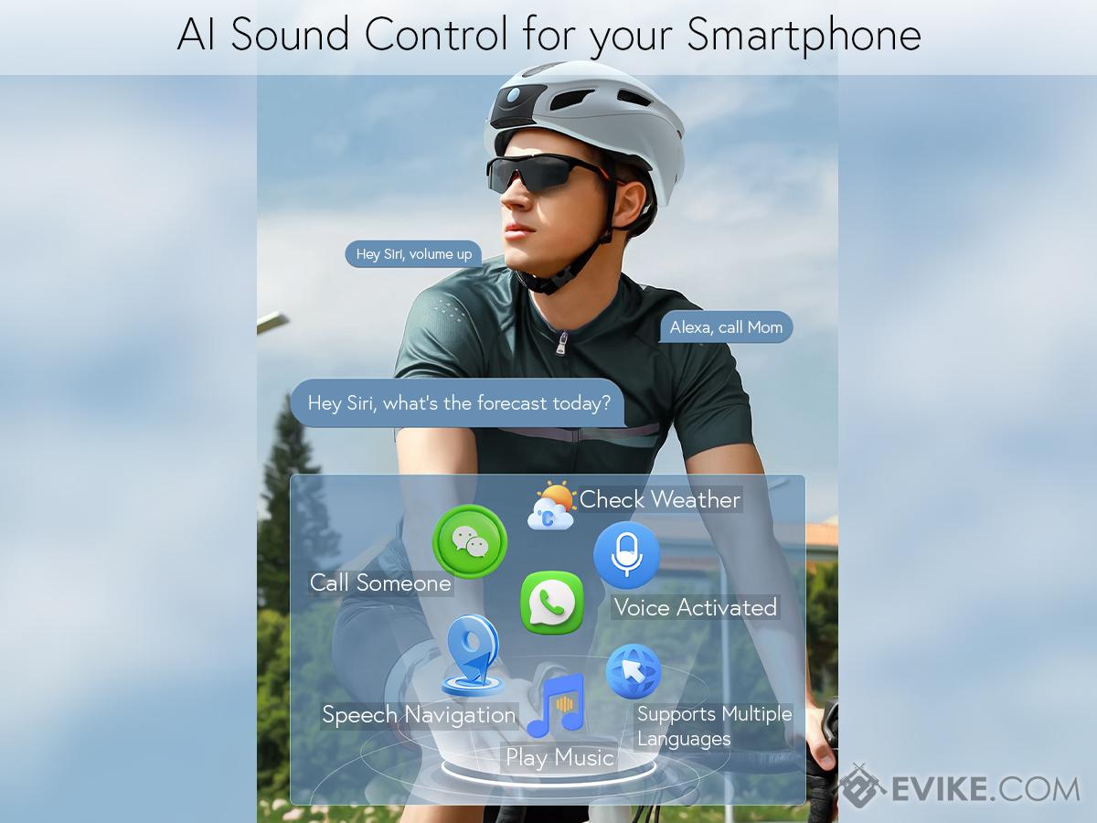 Cyber Smart Bluetooth Bike Helmet - Video & Still Camera with AI Assist Functions - Saif Al Najmi Kw