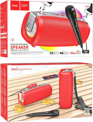 Hoco BS55 Gallant outdoor BT speaker with wired mic - Saif Al Najmi KwSaif Al Najmi KwSaif Al Najmi KwRedHoco BS55 Gallant outdoor BT speaker with wired mic