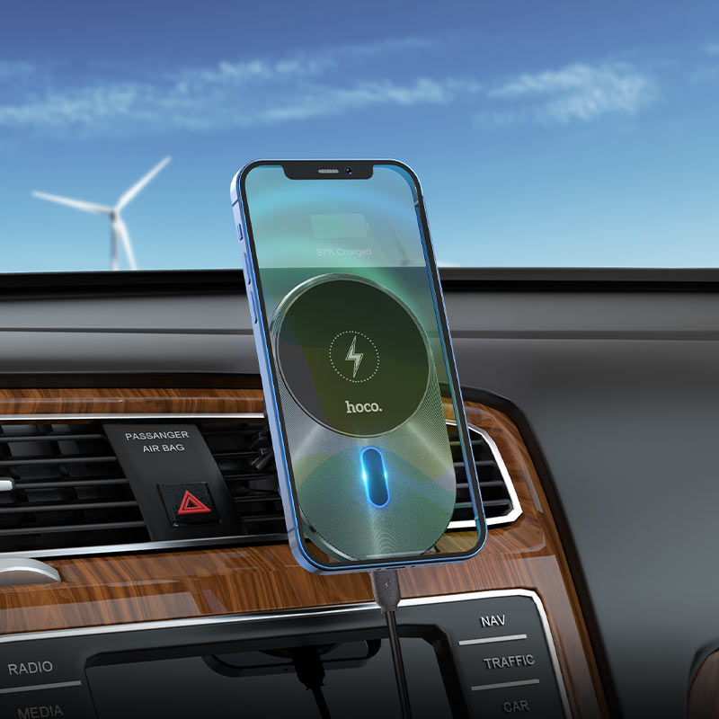 HOCO CA91 Magic Magnetic Wireless Car Charger – Air Vent Mount (15W)