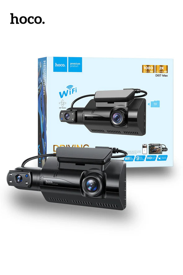 Hoco DI07 Max Dual Camera Driving Recorder Dash Camera (Wifi Version) - Saif Al Najmi Kw